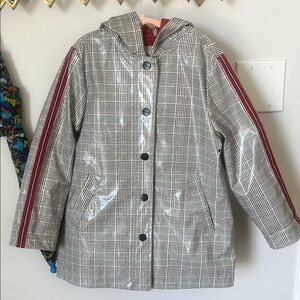 Urban Republic Gray and Red Raincoat with Hood